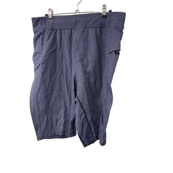lululemon athletica Other - Lululemon Me Blue Heathered Pull On Shorts Elastic Waist Pockets  size Large